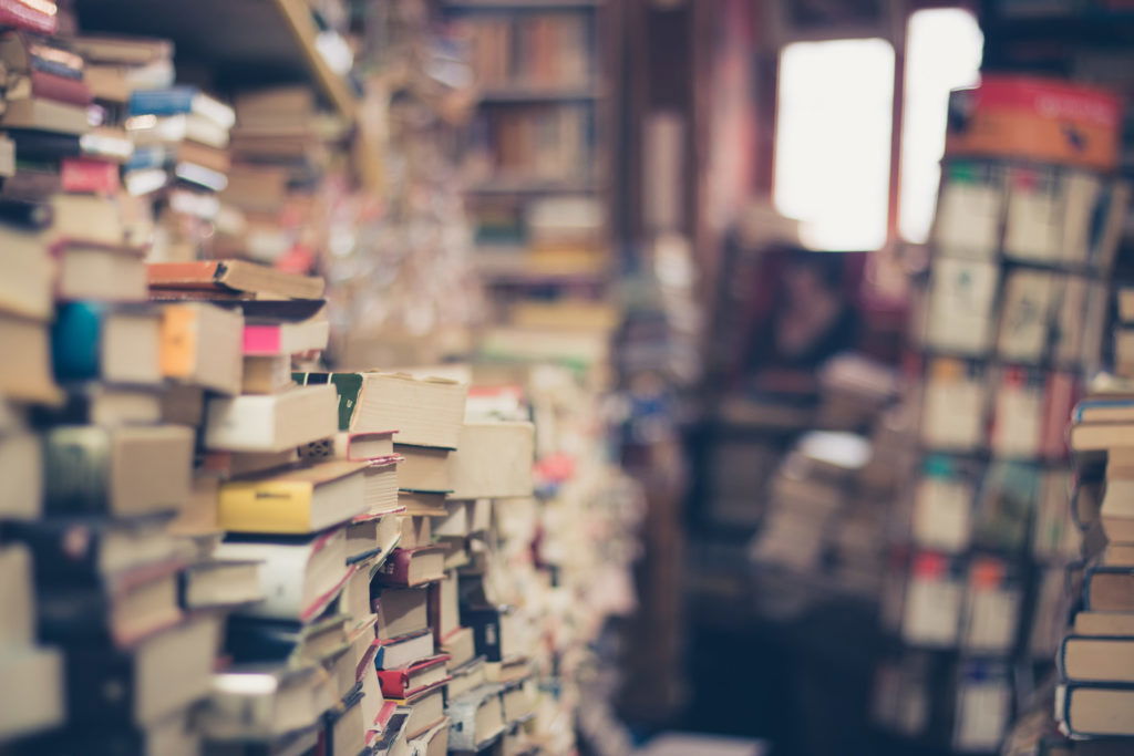 church leadership books in a library